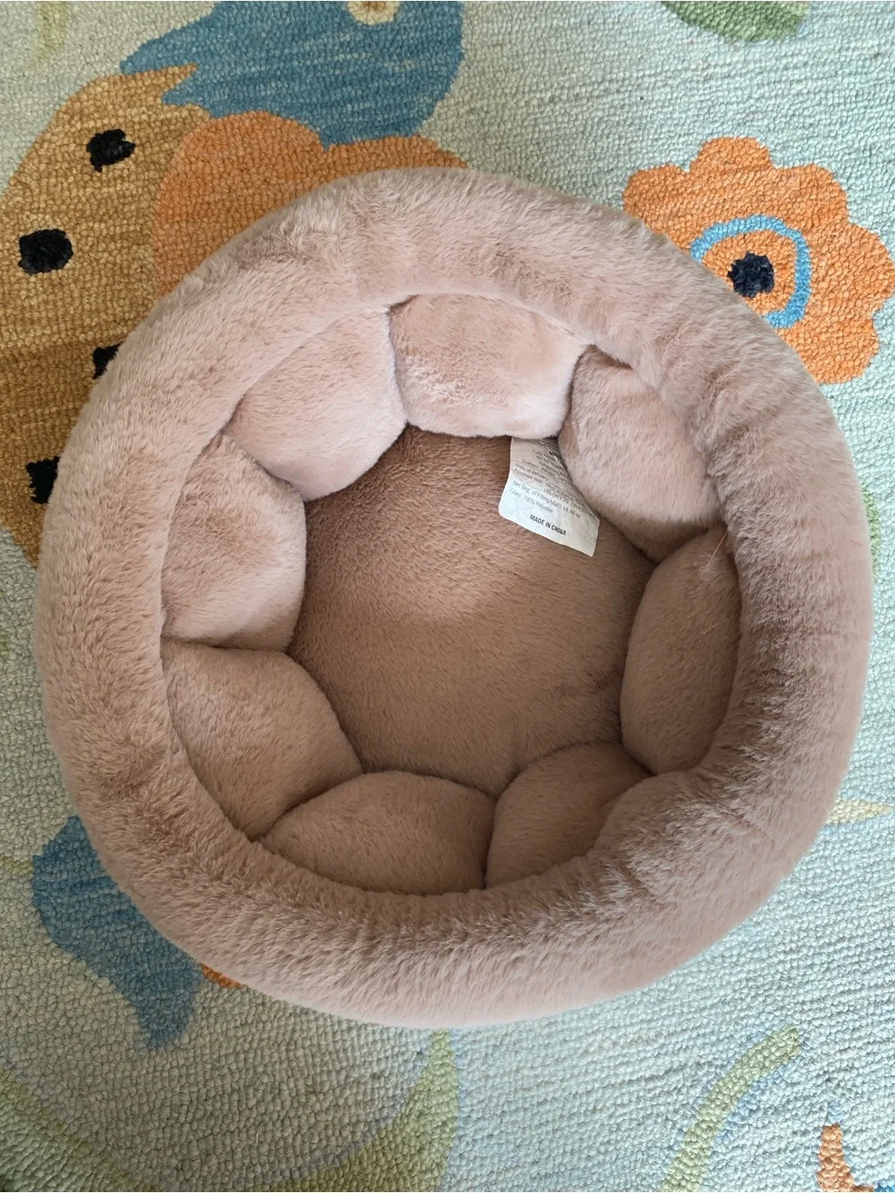Martha Stewart - Faux Fur Reversible Small Round Pet Bed